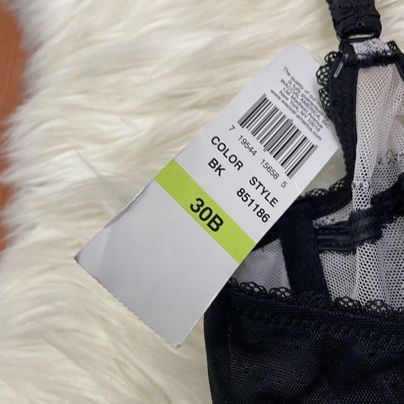 NWT Wacoal Retro Chic Underwire Lace Bra Black Size 30B - Picture 4 of 5